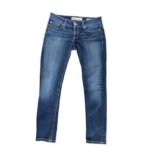 BKE buckle mid rise Stella dark wash denim blue jeans women’s 29 skinny slight s